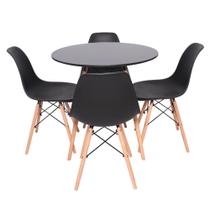 Conjunto Mesa Redonda Eiffel 70cm com 4 Cadeiras Eiffel Preta Conjunto Mesa Redonda Eiffel 70cm com 4 Cadeiras Eiffel Preta