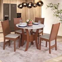 Conjunto Mesa Redonda Maya com 4 Cadeiras - São Carlos