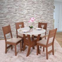 Conjunto Mesa Redonda Maya com 4 Cadeiras - São Carlos