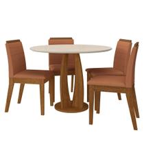 Conjunto Mesa Redonda Scala 4 Cadeiras Estofadas Frei/off/terraco -m.a