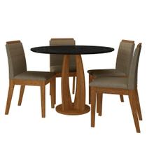 Conjunto Mesa Redonda Scala 4 Cadeiras Estofadas Frei/pto/capucc - M.a Conjunto Mesa Redonda Scala 4 Cadeiras Estofadas Frei/pto/capucc - M.a