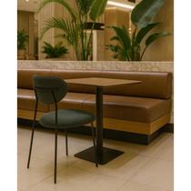 Conjunto Mesa Restaurante 80x80cm Com 01 Cadeira Estofada Preto Fosco Exclusiva Conjunto Mesa Restaurante 80x80cm Com 01 Cadeira Estofada Preto Fosco Exclusiva