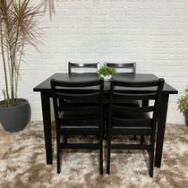 Conjunto Mesa Retangular 120x80 com 4 Cadeiras Estofadas Premium 10496/10497