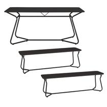 Conjunto Mesa Retangular 180cm X 75,5cm com 2 Bancos Varetas Preto