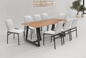 Conjunto Mesa Retangular Canadá Tampo Vidro 200cm 8 Cadeiras Premium Gol Decor