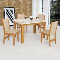 Conjunto Mesa Retangular Luiza 4 Cadeiras - São Carlos Conjunto Mesa Retangular Luiza 4 Cadeiras - São Carlos