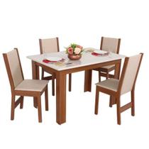 Conjunto Mesa Retangular Luiza 4 Cadeiras - São Carlos Conjunto Mesa Retangular Luiza 4 Cadeiras - São Carlos