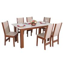 Conjunto Mesa Retangular Luiza 6 Cadeiras - São Carlos Conjunto Mesa Retangular Luiza 6 Cadeiras - São Carlos