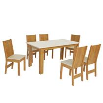 Conjunto Mesa Retangular Luiza 6 Cadeiras - São Carlos Conjunto Mesa Retangular Luiza 6 Cadeiras - São Carlos