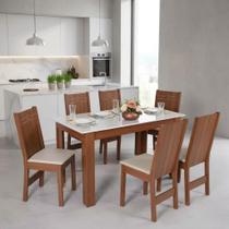 Conjunto Mesa Retangular Luiza 6 Cadeiras - São Carlos Conjunto Mesa Retangular Luiza 6 Cadeiras - São Carlos