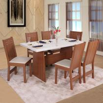 Conjunto Mesa Retangular Manuela 6 Cadeiras - São Carlos Conjunto Mesa Retangular Manuela 6 Cadeiras - São Carlos