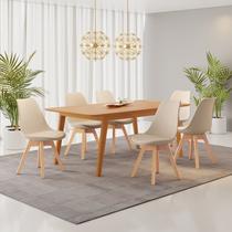 Conjunto Mesa Retangular MDF com 6 Cadeiras Saarinen PP