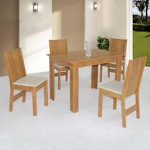 Conjunto Mesa Retangular Pérola 4 Cadeiras - São Carlos Conjunto Mesa Retangular Pérola 4 Cadeiras - São Carlos