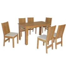 Conjunto Mesa Retangular Pérola 6 Cadeiras - São Carlos