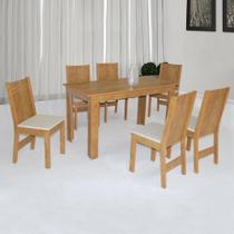 Conjunto Mesa Retangular Pérola 6 Cadeiras - São Carlos Conjunto Mesa Retangular Pérola 6 Cadeiras - São Carlos