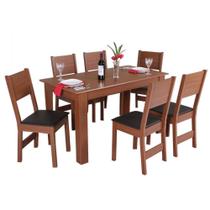 Conjunto Mesa Retangular Pérola com 6 Cadeiras - São Carlos Conjunto Mesa Retangular Pérola com 6 Cadeiras - São Carlos