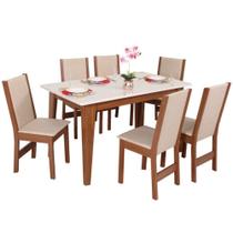 Conjunto Mesa Retangular Sophia 6 Cadeiras - São Carlos Conjunto Mesa Retangular Sophia 6 Cadeiras - São Carlos