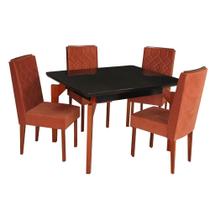 Conjunto Mesa Retangular Vidro Floripa 4 Cadeiras com Apliques - São Carlos Conjunto Mesa Retangular Vidro Floripa 4 Cadeiras com Apliques - São Carlos