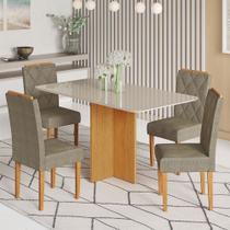 Conjunto Mesa Robusta com Tampo Vidro Canto Copo e 4 Cadeiras Diamante Candian JCM Movelaria Conjunto Mesa Robusta com Tampo Vidro Canto Copo e 4 Cadeiras Diamante Candian JCM Movelaria
