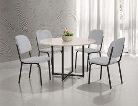 Conjunto mesa romana dc 1,10 mdf c/ vidro-4 cad.napoli dc - f/v a - a-517 - black - black - ofw
