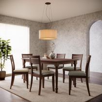Conjunto Mesa Rubi com 6 Cadeiras Café Madeira Pinus - Finestra