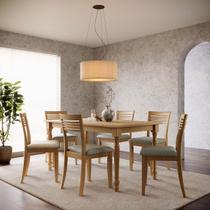 Conjunto Mesa Rubi com 6 Cadeiras Freijó Madeira Pinus - Finestra