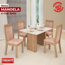 Conjunto Mesa Sala de Jantar Tuboarte Manoela com 4 Cadeiras Bella