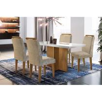 Conjunto: Mesa Sala Jantar Berlim Tampo c/Vidro 120cm Canto Reto + 4 Cadeiras Athenas Imbuia/Chocolate - Rufato Conjunto: Mesa Sala Jantar Berlim Tampo c/Vidro 120cm Canto Reto + 4 Cadeiras Athenas Imbuia/Chocolate - Rufato