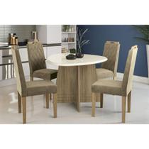 Conjunto: Mesa Sala Jantar Lótus Tampo Madeirado c/ Vidro 105x135cm e 4 Cadeiras 2CAD153 Nogueira/Off White/Vidro Off White - Eucalipto - Kappesberg Conjunto: Mesa Sala Jantar Lótus Tampo Madeirado c/ Vidro 105x135cm e 4 Cadeiras 2CAD153 Nogueira/Off White/Vidro Off White - Eucalipto - Kappesberg
