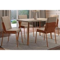Conjunto: Mesa Sala Jantar Stellar 1598 Aço c/ Tampo Madeirado 120x80cm e 4 Cadeiras Hug Rose/Petra - Rose/Areia - , Caramelo - Carraro Conjunto: Mesa Sala Jantar Stellar 1598 Aço c/ Tampo Madeirado 120x80cm e 4 Cadeiras Hug Rose/Petra - Rose/Areia - , Caramelo - Carraro