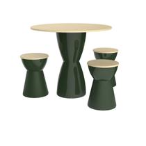 Conjunto Mesa Tampo Pinus e 3 Banquetas Fit Verde/Alecrim Conjunto Mesa Tampo Pinus e 3 Banquetas Fit Verde/Alecrim