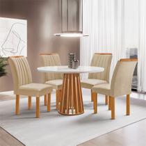 Conjunto Mesa Tampo Redondo Plus Vidro Kansas 100cm 4 Cadeiras Arizona Conjunto Mesa Tampo Redondo Plus Vidro Kansas 100cm 4 Cadeiras Arizona