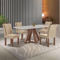 Conjunto Mesa Tampo Smart Plus Kyra 120CMX90CM 4 Cadeiras Arthus Conjunto Mesa Tampo Smart Plus Kyra 120CMX90CM 4 Cadeiras Arthus