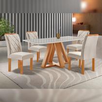 Conjunto Mesa Tampo Smart Plus Kyra 120cmx90cm 4 Cadeiras Arthus