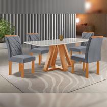 Conjunto Mesa Tampo Smart Plus Kyra 120cmx90cm 4 Cadeiras Arthus