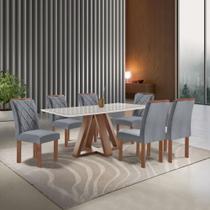 Conjunto Mesa Tampo Smart Plus Vidro Kyra 170cmx90cm 6 Cadeiras Arthus