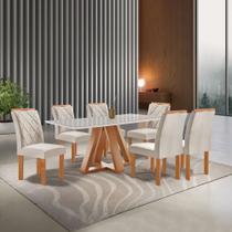 Conjunto Mesa Tampo Smart Plus Vidro Kyra 170cmx90cm 6 Cadeiras Arthus