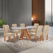 Conjunto Mesa Tampo Smart Plus Vidro Kyra 170cmx90cm 6 Cadeiras Arthus