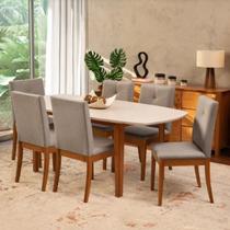 Conjunto Mesa Tiê e 6 Cadeiras Tiê Maxx CabeCasa MadeiraOriginals