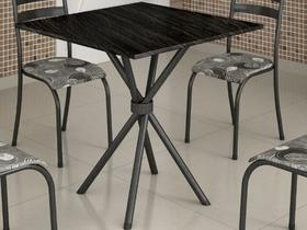 Conjunto Mesa Tubular prata com 4 cadeiras tampo Ardósia Indiano