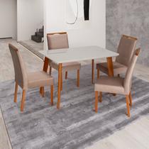 Conjunto Mesa Verona com 4 Cadeiras Madeira Maciça e Estofada Bella Espresso Móveis