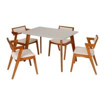 Conjunto Mesa Verona com 4 Cadeiras Madeira Maciça e Estofada Ímola Espresso Móveis
