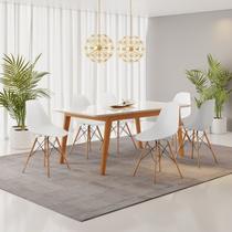 Conjunto Mesa Vidro/MDF com 6 Cadeiras Eames PP
