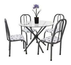 Conjunto Mesa Vidro Redonda Aço 04 Cadeiras Vidro 8mm Oferta Conjunto Mesa Vidro Redonda Aço 04 Cadeiras Vidro 8mm Oferta