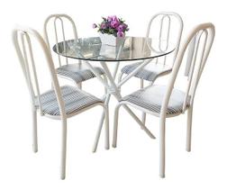 Conjunto Mesa Vidro Redonda Aço 04 Cadeiras Vidro 8mm Oferta Conjunto Mesa Vidro Redonda Aço 04 Cadeiras Vidro 8mm Oferta