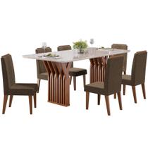 Conjunto Mesa Yara com 6 Cadeiras Lia DJ Móveis Conjunto Mesa Yara com 6 Cadeiras Lia DJ Móveis