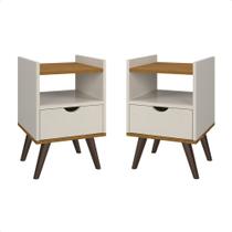 Conjunto Mesas de Cabeceira Alice Luxo Decoração Quarto Lateral Retrô