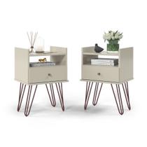 Conjunto mesas de Cabeceira Bill Off White - Patrimar Móveis Conjunto mesas de Cabeceira Bill Off White - Patrimar Móveis