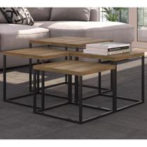 Conjunto Mesas de Centro Cube 04 Peças 24806 Linha Complementos Preto Vermont Artesano Conjunto Mesas de Centro Cube 04 Peças 24806 Linha Complementos Preto Vermont Artesano