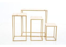 Conjunto Mesas Decorativas Cubo Dourada Com Pinus Conjunto Mesas Decorativas Cubo Dourada Com Pinus